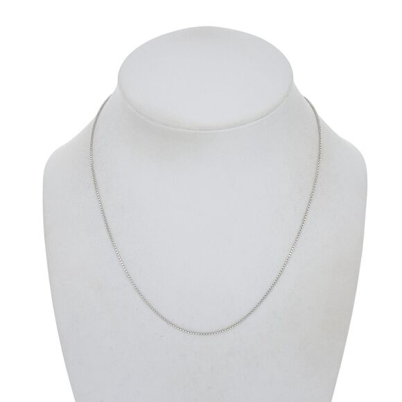 Vintage Sterling Silver 925 1.1mm Classic Box Chain Necklace 16" - Picture 1 of 3